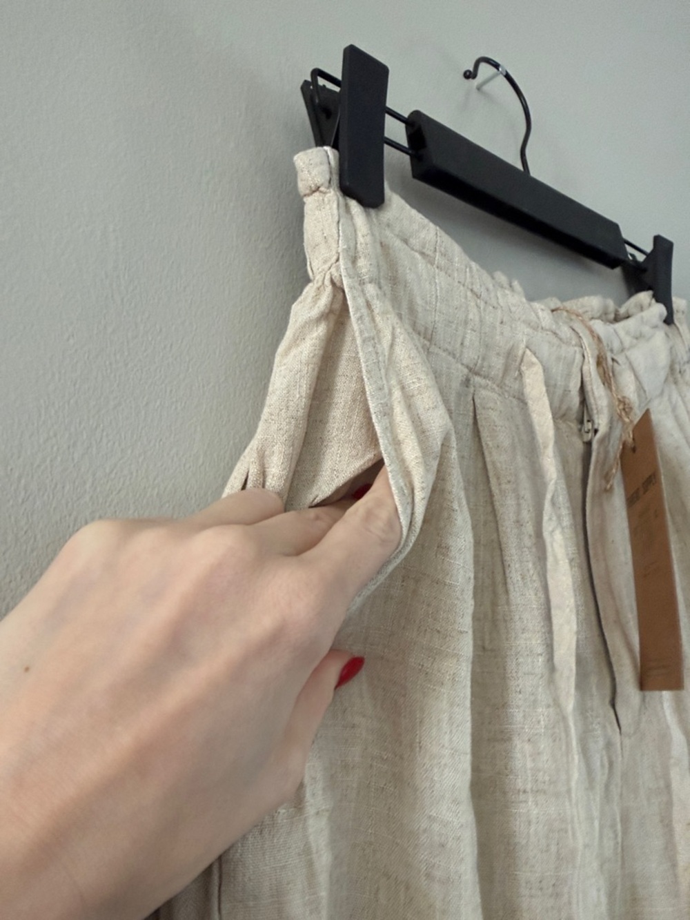 Thread & Supply | Lightweight Cream Linen-Blend Wide Leg Pants - Picture 5 of 6